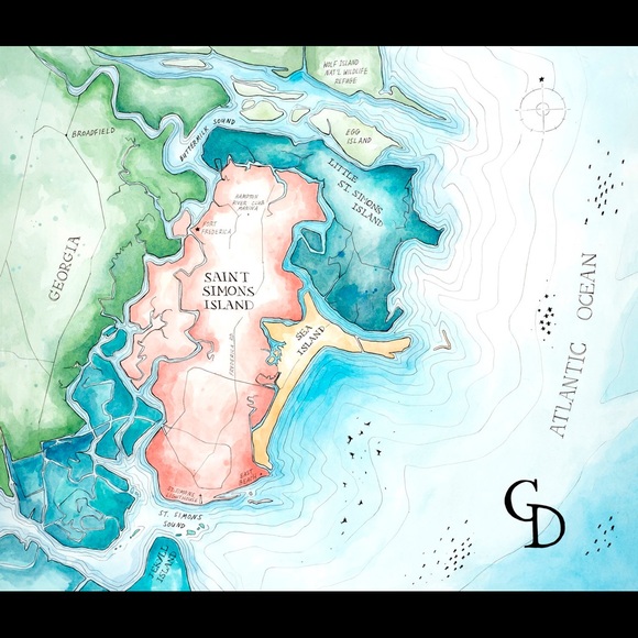 GD Map Pouch of Saint Simons Island 🌴